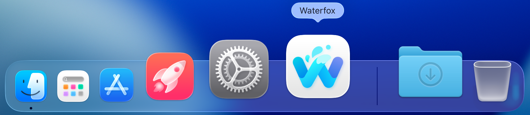 Waterfox Icon Default Appearance macOS 26