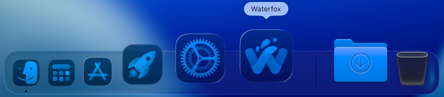 Waterfox Icon Tinted Appearance macOS 26
