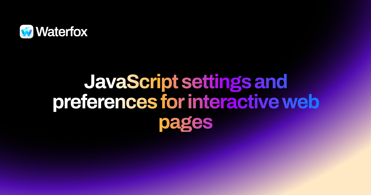 JavaScript settings and preferences for interactive web pages ...